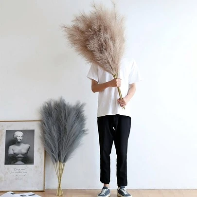 1入組滌綸人造蘆葦，用於家居裝飾現代人造植物