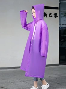 Capa Impermeable Portátil Para Lluvia Tipo Gabardina Multicolores - Morado - Ver 1