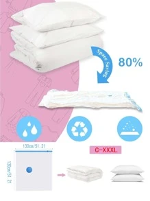 6 Packs Space Saver Bags Compression Storage Bags For Comforters And Blankets, Vacuum Sealer Bags For Clothes Storage, Hand Pump Included - Clear - View 3