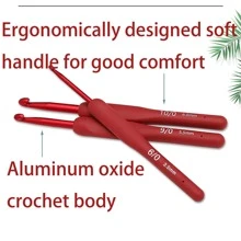 Juego de ganchos de crochet de 3 piezas/5 piezas/9 piezas - Rojo - Ver 5