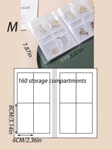 1入組多格透明首飾類收納小冊子 - 無色 - 查看 2