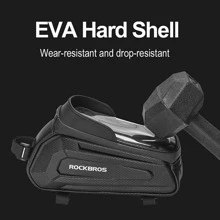 ROCKBROS Bike Phone Front Frame Bag Waterproof Bicycle Phone Mount Bag Hard Shell Bike Phone Pouch Cell Phone Case Compatible With IPhone 11/12 Pro XR XS Max 7 8 Plus Phones Below 6.8" - Black - View 7