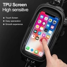 ROCKBROS Bike Phone Front Frame Bag Waterproof Bicycle Phone Mount Bag Hard Shell Bike Phone Pouch Cell Phone Case Compatible With IPhone 11/12 Pro XR XS Max 7 8 Plus Phones Below 6.8" - Black - View 5