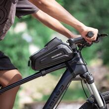 ROCKBROS Bike Phone Front Frame Bag Waterproof Bicycle Phone Mount Bag Hard Shell Bike Phone Pouch Cell Phone Case Compatible With IPhone 11/12 Pro XR XS Max 7 8 Plus Phones Below 6.8" - Black - View 9