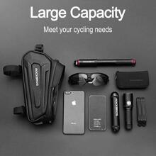 ROCKBROS Bike Phone Front Frame Bag Waterproof Bicycle Phone Mount Bag Hard Shell Bike Phone Pouch Cell Phone Case Compatible With IPhone 11/12 Pro XR XS Max 7 8 Plus Phones Below 6.8" - Black - View 8