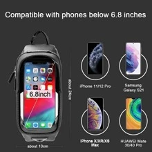 ROCKBROS Bike Phone Front Frame Bag Waterproof Bicycle Phone Mount Bag Hard Shell Bike Phone Pouch Cell Phone Case Compatible With IPhone 11/12 Pro XR XS Max 7 8 Plus Phones Below 6.8" - Black - View 4