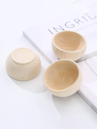 3 件套碗设计装饰工艺品，简约木制家居装饰品，最佳礼物