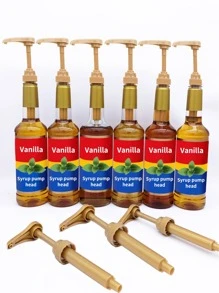 1pc PP Press Bottle Spout, Modern Bottle Pump Head For Kitchen - Gold - View 2