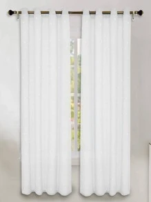 Star Pattern Glow In The Dark Single Panel Sheer Curtain, Modern Polyester Light Filtering Sheer Curtain For Home Decor - White - View 5