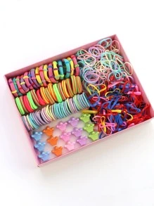 Bộ Phụ Kiện Tóc Mini Dễ Thương 295 Chiếc - Kẹp Tóc & Dây Buộc Tóc - Nhiều màu - Xem 1