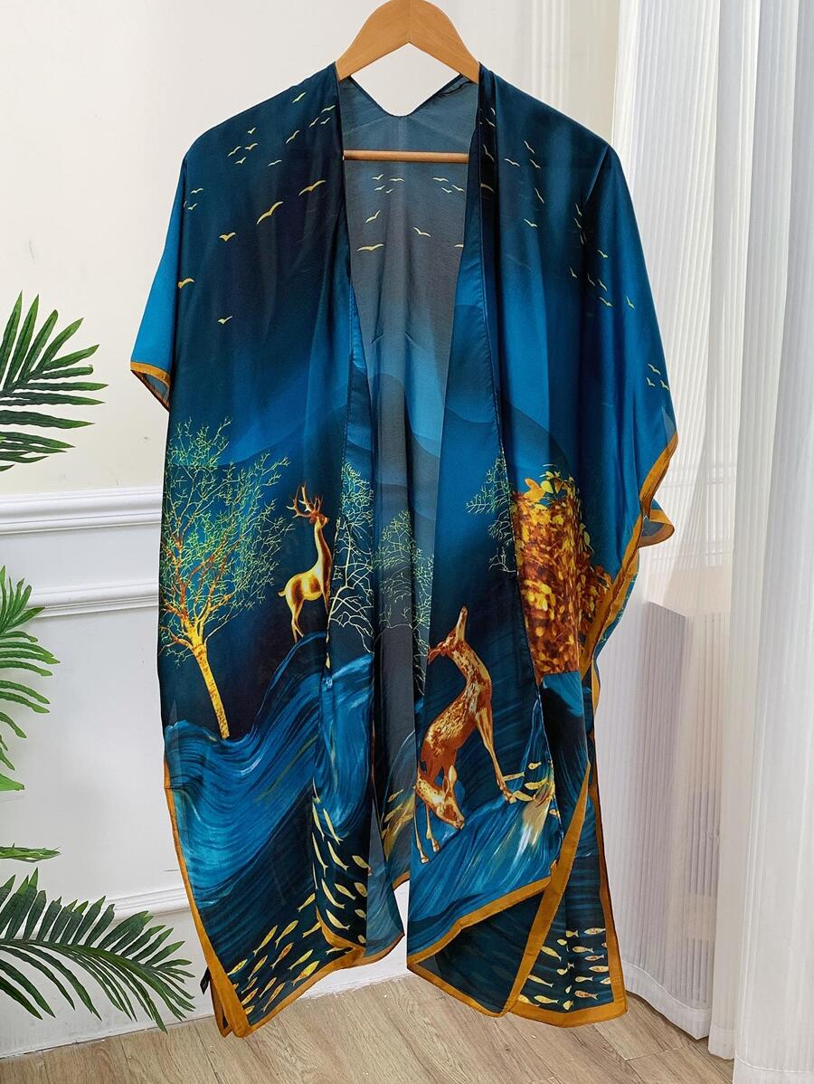 動物印花披肩 - 彩色 - 查看 1