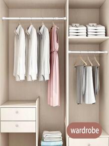 1pc Adjustable Multipurpose Wardrobe Clothes Rod  Decorations   Autumn Decor Festival Decor Room Decor Home Decor Fall Decor Bedroom Decor - White - View 8