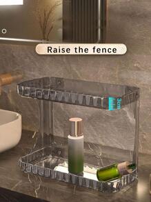 1pc Double Layer Bathroom Storage Rack