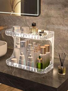 1pc Double Layer Bathroom Storage Rack