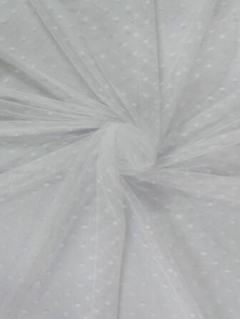 1 pezzo Tessuto a maglia a rete bianco a pois per decorazioni su abiti