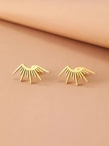 Aomogo Stainless Steel Earrings 2023 Delicate Half Circle Sun Design Fashion Gothic Stud Earrings For Women Jewelry Party Gifts