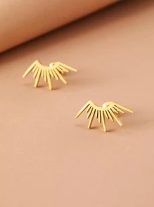 Aomogo Stainless Steel Earrings 2023 Delicate Half Circle Sun Design Fashion Gothic Stud Earrings For Women Jewelry Party Gifts