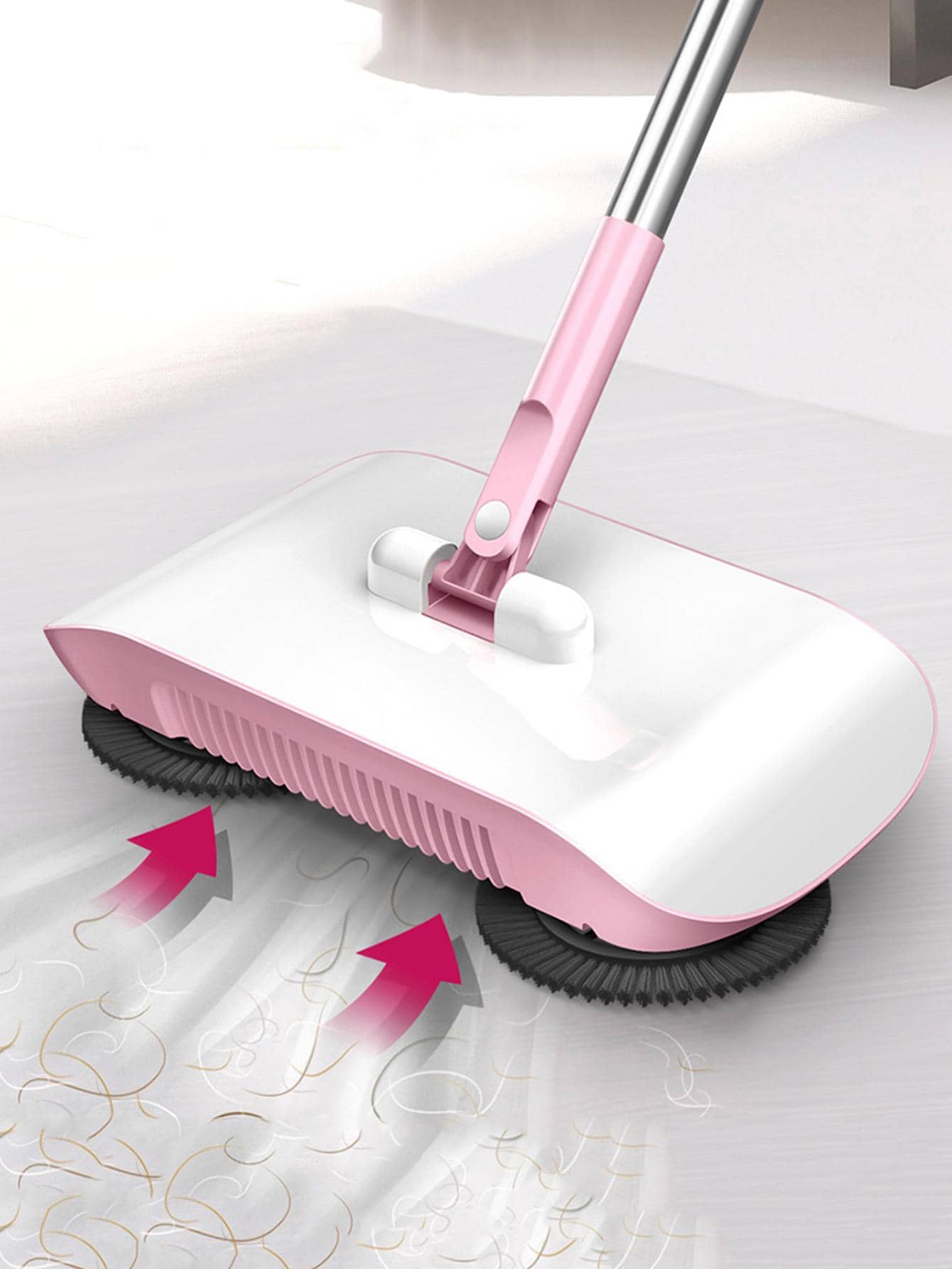 PC Nhựa Hộ Gia Đình Chổi Quét Bụi Phù Hợp Với Quét Robot Chổi - Hồng - Xem 1