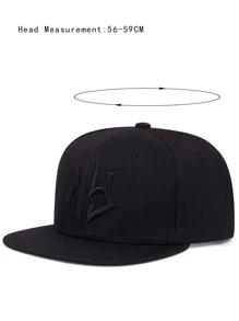 Men Embroidery Detail Hip Hop Cap - Black - View 4