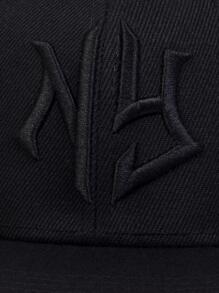Men Embroidery Detail Hip Hop Cap - Black - View 5