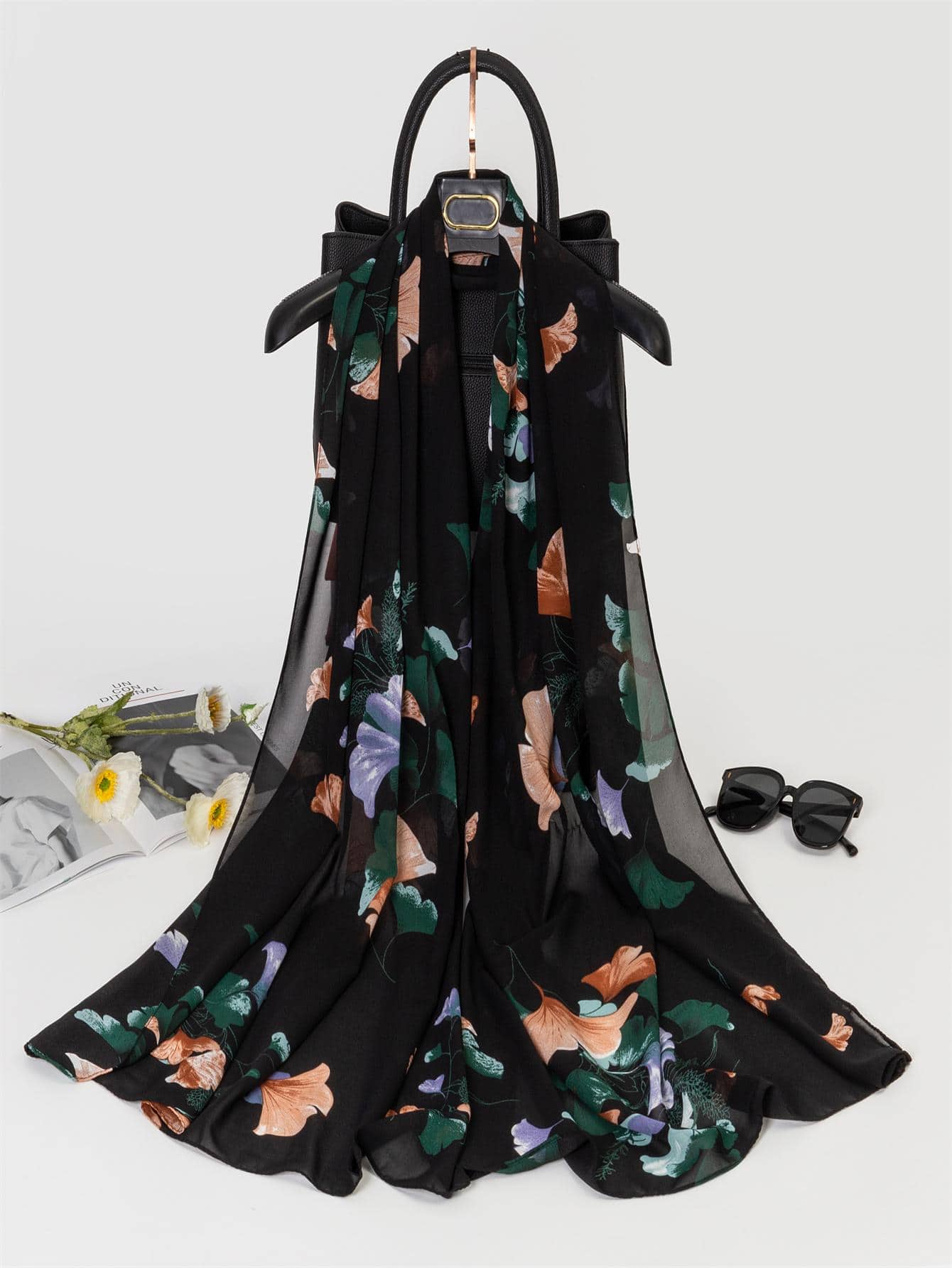 Đời Boho 2023 Hàng Mới Về Phong Cách Âu Mỹ Thời Trang Ngọc Trai Cao Cấp Voan Polyester In Hình Khăn Choàng Nữ - Nhiều màu - Xem 1