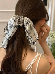 印花飄帶髮圈 - 彩色 - 查看 1