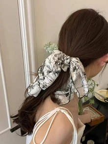印花飄帶髮圈 - 彩色 - 查看 2