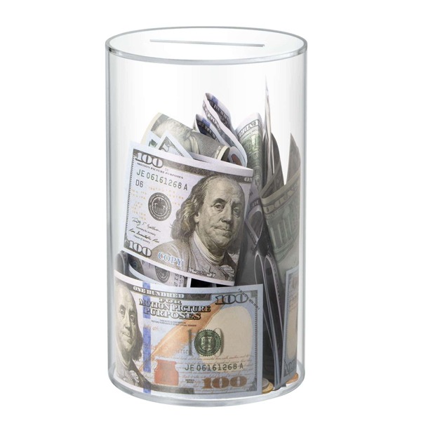Cofrinho Transparente para Adultos e Crianças, Cofrinho de Acrílico para Meninos e Meninas Guardarem Dinheiro e Moedas, Necessário Quebrar para Abrir, Tamanho Perfeito