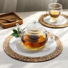 1pc Round Placemat, Modern Straw Anti-slip Table Mat For Household