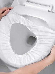 10 piezas Cubierta de asiento de inodoro desechable portátil - Blanco - Ver 2