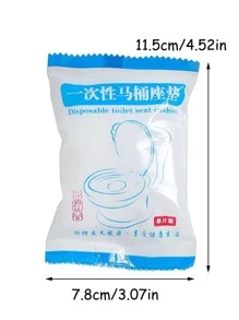 10 piezas Cubierta de asiento de inodoro desechable portátil - Blanco - Ver 6