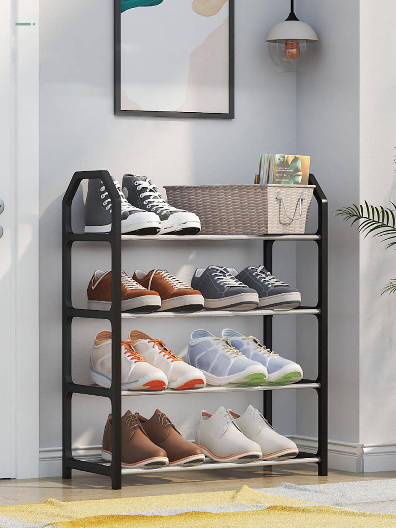 1pc Multi-layer Shoe Storage Rack - Black - View 1