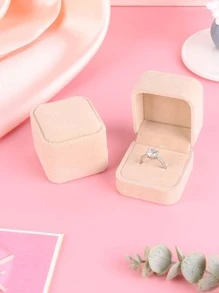 Hộp lưu trữ trang sức hình vuông thời trang dành cho phụ nữ để đóng gói trang sức DIY - Màu be - Xem 2