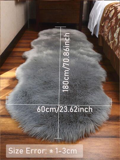 1pc Zachte Faux Fur Vloerkleed Grijs Fluffy Area Machine Washable Living Room,Bedroom ,Chair Couch ,Sofa Hoes ,Bedroom Bedside Luxurious Moderne Home view 7