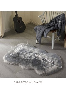 1pc Soft Faux Fur Rug Gray Fluffy Area Rug Machine Washable For Living Room,Bedroom ,Chair Couch ,Sofa Cover ,Bedroom Bedside Luxurious Modern Home Decor - Grey - View 9