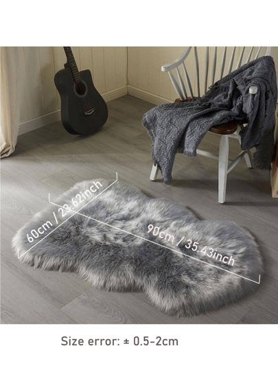 1pc Zachte Faux Fur Vloerkleed Grijs Fluffy Area Machine Washable Living Room,Bedroom ,Chair Couch ,Sofa Hoes ,Bedroom Bedside Luxurious Moderne Home view 9