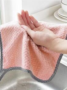 5入組素色清潔粉色的滌綸清潔適用於廚房 - 粉色 - 查看 5