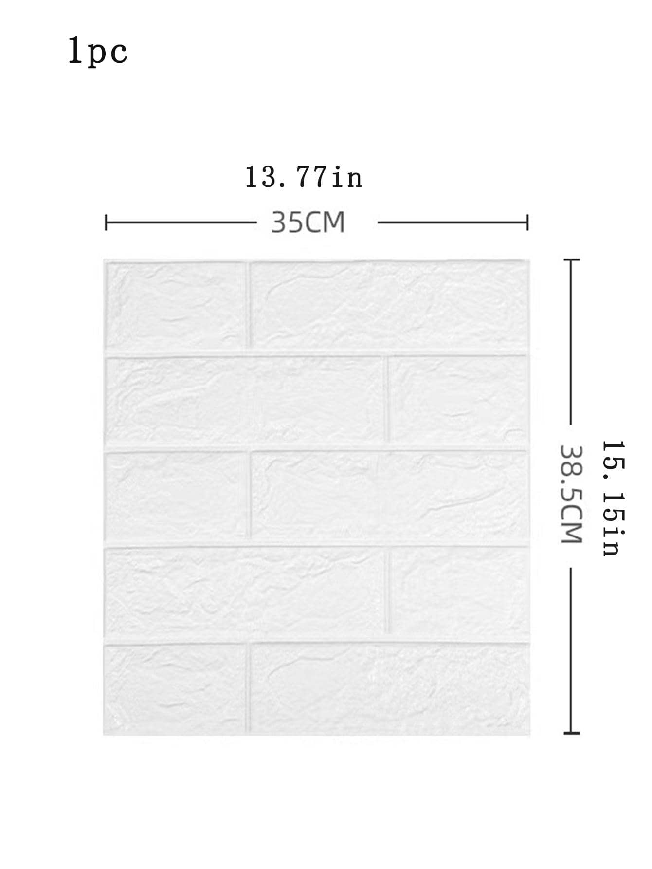1 Giấy Dán Tường Họa Tiết Gạch - trắng - Xem 1