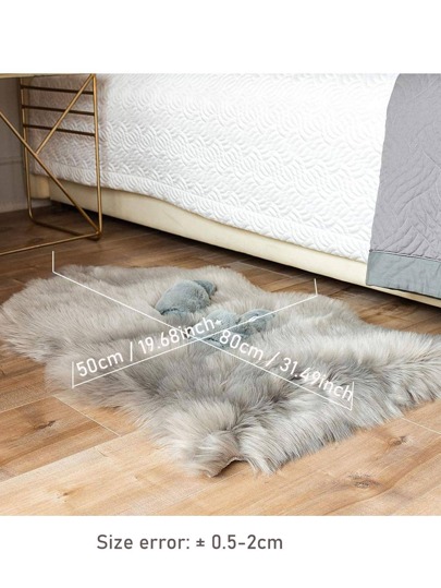 1pc Zachte Faux Fur Vloerkleed Grijs Fluffy Area Machine Washable Living Room,Bedroom ,Chair Couch ,Sofa Hoes ,Bedroom Bedside Luxurious Moderne Home view 10