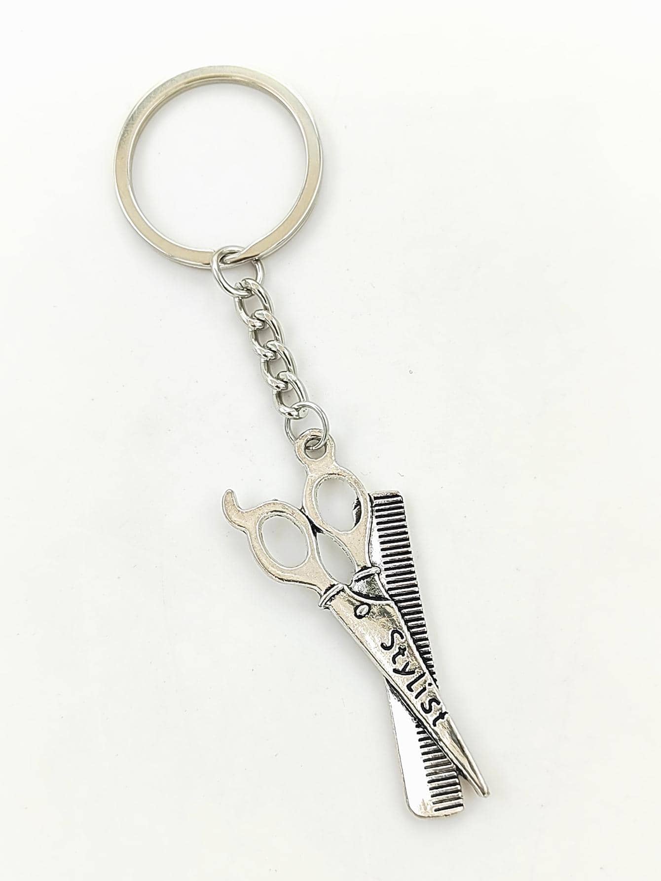 1 Kéo & Lược Charm Móc khóa thời trang cho cuộc sống hàng ngày - Bạc - Xem 1