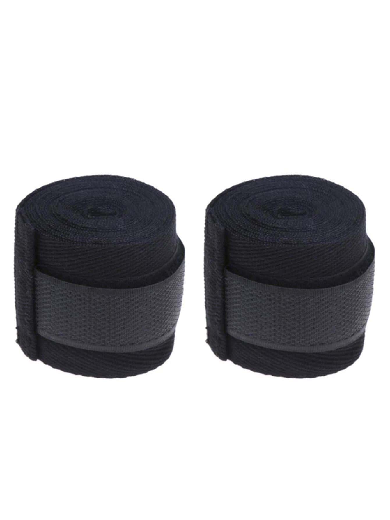 2 piezas Vendaje profesional negro poliamida boxeo para competencia