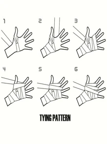 2 piezas Vendaje profesional negro poliamida boxeo para competencia