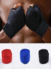 2 piezas Vendaje profesional negro poliamida boxeo para competencia