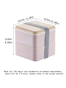 1pc Double Layer Letter Graphic Lunch Box