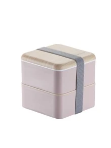 1pc Double Layer Letter Graphic Lunch Box