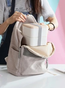 1pc Double Layer Letter Graphic Lunch Box