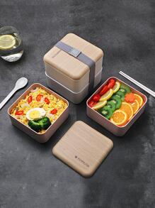 1pc Double Layer Letter Graphic Lunch Box