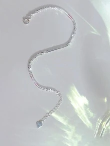 Minimalist Sterling Silver Bracelet - Silver - View 2