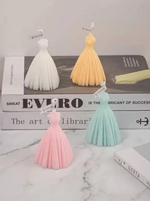 1入組洋裝形狀蠟燭 - 白色 - 查看 1