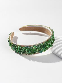 1 pieza Diadema con piedras de cristal y estrás barroco resistente - Multicolor - Ver 2